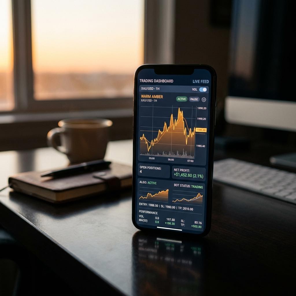 Neurshard KI Krypto-Handelsplattform Dashboard auf Smartphone